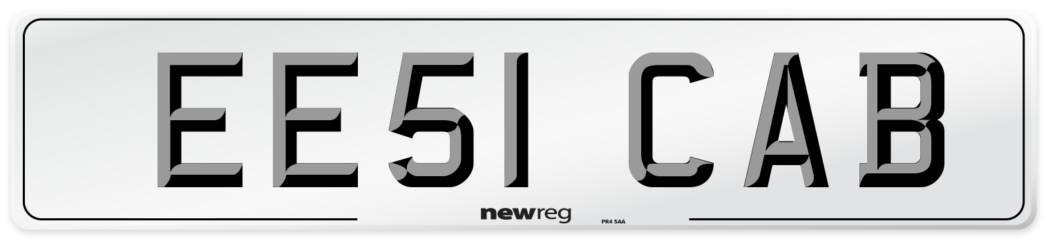 EE51 CAB Number Plate from New Reg